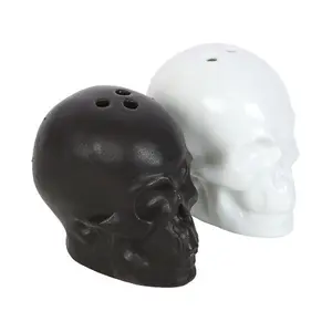 Something Different Skull Salt and Pepper Shakers Black/White (One Size)