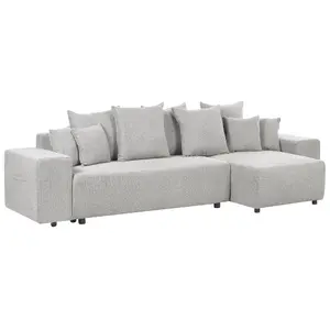 Corner Sofa LUSPA Light Grey Fabric Left Hand