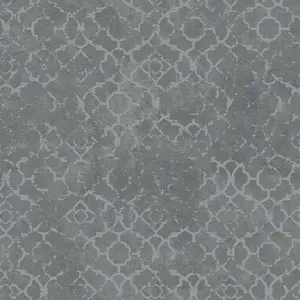 Galerie Emporium Grey Silver Aged Quatrefoil Embossed Wallpaper