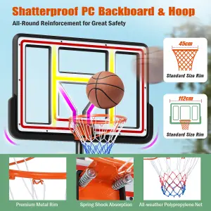 COSTWAY Portable Basketball Hoop 7.4-10 FT Adjustable Basketball Goal System