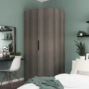 GoodHome Atomia Freestanding Matt grey oak effect Particle board Wardrobe (H)2250mm (W)1300mm (D)580mm