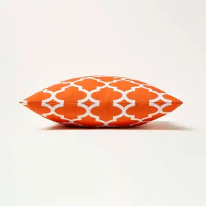 Homescapes Orange Geometric Outdoor Cushion 45 x 45 cm, Set of 2