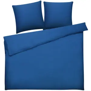 Duvet Cover Set HARMONRIDGE 220 x 240 cm Cotton Sateen Dark Blue