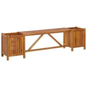 Berkfield Garden Bench with 2 Planters 150x30x40 cm Solid Acacia Wood