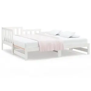 Berkfield Pull-out Day Bed White 2x(90x190) cm Solid Wood Pine