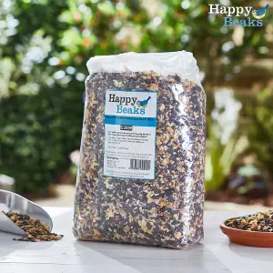 Happy Beaks Ground & Table Premium Bird Seed Food Mix (5kg) High Energy Feed for Wild Birds