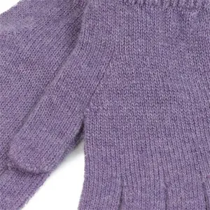 100% Cashmere Plain Ladies Glove Heather One Size