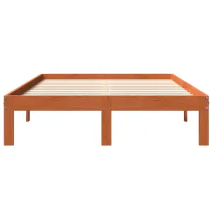 Berkfield Bed Frame without Mattress Wax Brown 140x200 cm Solid Wood Pine