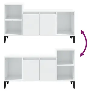 Berkfield TV Cabinet High Gloss White 100x35x55 cm Engineered Wood