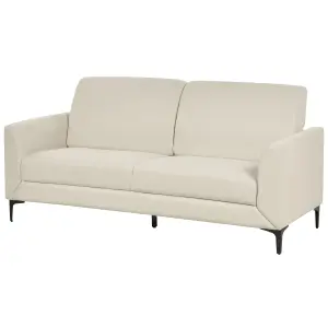 3 Seater Fabric Sofa Beige FENES