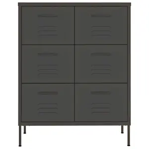 Berkfield Drawer Cabinet Anthracite 80x35x101.5 cm Steel