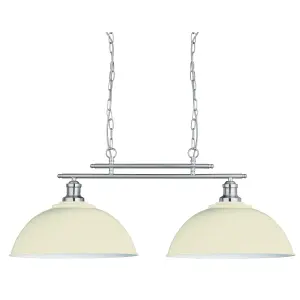 Lighting Collection Freens Satin Silver 2Lt Bar Pendant