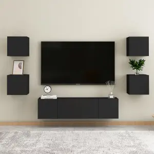 Berkfield Wall Mounted TV Cabinet Black 30.5x30x30 cm