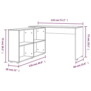 Berkfield Corner Desk Grey Sonoma Engineered Wood