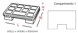 Container Jewelry Tool Box Case Torage - Size 192 x 143 x 50 mm
