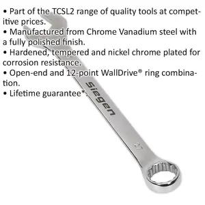 Premium 27mm Hardened Steel Combination Spanner - Polished Chrome Vanadium Wrench