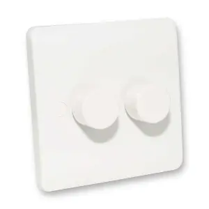 White LED Dimmer Switch Double Gang