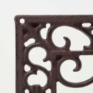 Homescapes Brown Cast Iron Parisian Style Flowerpot Holder