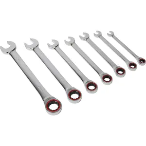 Premium 7-Piece Ratchet Spanner Set - 12 Point Metric Chrome Vanadium