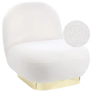 Beliani Modern Armchair LOVIISA Boucle White