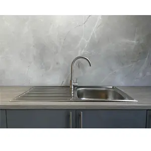 Liquida KS100SS 1.0 Bowl Reversible Inset Stainless Steel Kitchen Sink