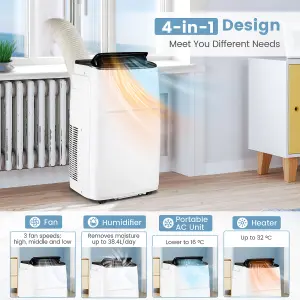 Costway 14000 BTU 4-in-1 Portable Air Conditioner Air Cooler Heating Fan Dehumidifier