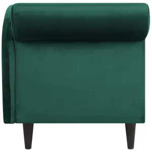 Left Hand Velvet Chaise Lounge Emerald Green LUIRO