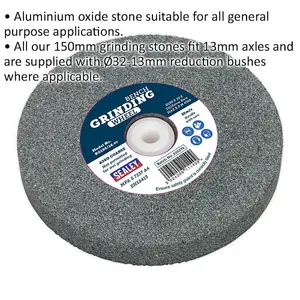 Premium Bench Grinding Stone Wheel 150mm - A36Q Coarse with 32/13mm Bore