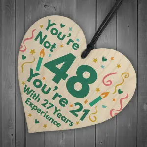 Red Ocean Funny Birthday Gifts For Women Novelty 46th Birthday Gift For Men Wooden Heart Sign Funny Birthday Card