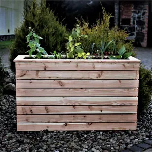 Marta Larch timber deep Trough planter 1220x420mm