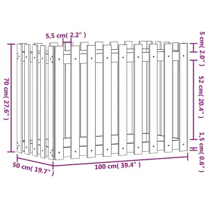 Berkfield Garden Raised Bed with Fence Design 100x50x70 cm Impregnated Wood Pine