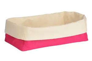 Hot Pink And Cream Oval Bread Basket