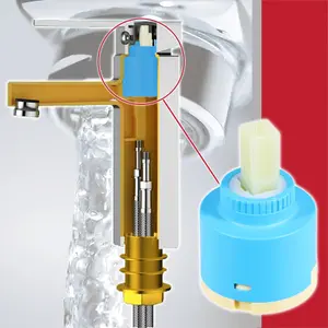 SPARES2GO Mixer Tap Cartridge 40mm Single Monobloc Sink Basin Bath Hot Cold Water Valve