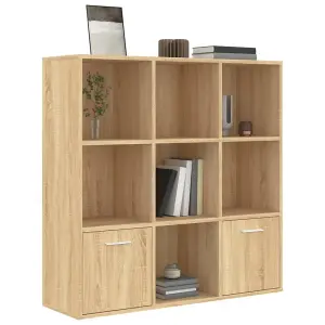 Berkfield Book Cabinet Sonoma Oak 98x30x98 cm Engineered Wood