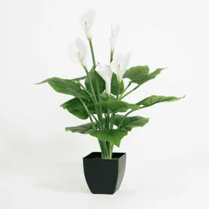 Blooming Artificial - 64cm White Fake Calla Lily - Indoor Faux Flower Plant Gift