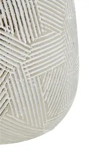 Interiors by Premier Honna Large White Silver Ceramic Planter