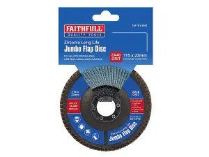 High-Performance Faithfull Zirconia Jumbo Flap Disc A40 115mm for Angle Grinders