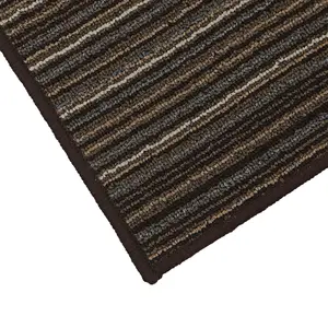 JVL Arona Machine Washable Latex Backed Doormat, 50x80cm, Brown