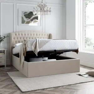 Warwick Natural Velvet Ottoman Bed Double