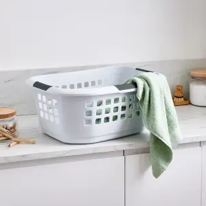 Ezy Storage Encore Matt White Plastic Large Laundry basket, 51L