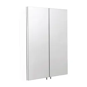 Croydex Dawley White Double Bathroom Wall cabinet With 2 mirror doors (H)690mm (W)600mm