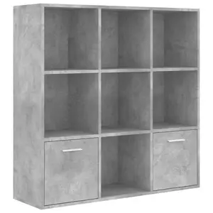 Berkfield Book Cabinet Concrete Grey 98x30x98 cm Engineered Wood