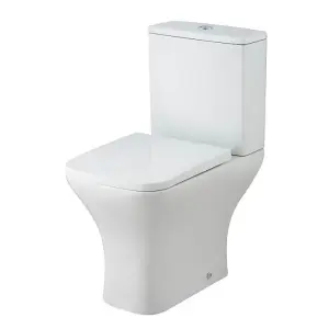 Dezine Cubo Rimless Close Coupled Toilet with Soft Close Seat