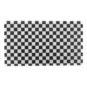 Black Check Doormat (70 x 40cm)