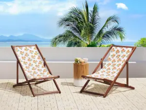 Sun Lounger Wood Dark Brown ANZIO