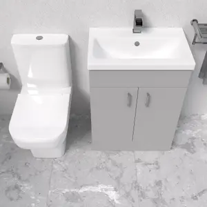 Nes Home Grey Basin Vanity and Close Coupled Toilet