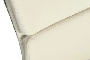 Vintage Executive Chair in supple faux white leather with brass coloured accents