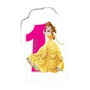 Beauty And The Beast Number 1 Belle Candle White/Pink/Yellow (One Size)