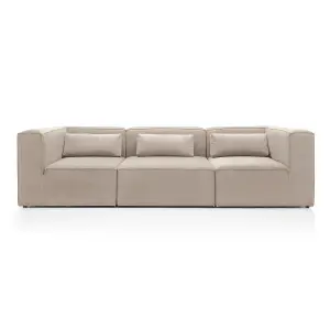 Doris Modular 4 Seater Sofa in Beige Cord Chenille