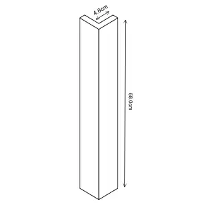 Ethos Matt black Standard Corner post, (W)48mm (L)680mm, Pack of 2